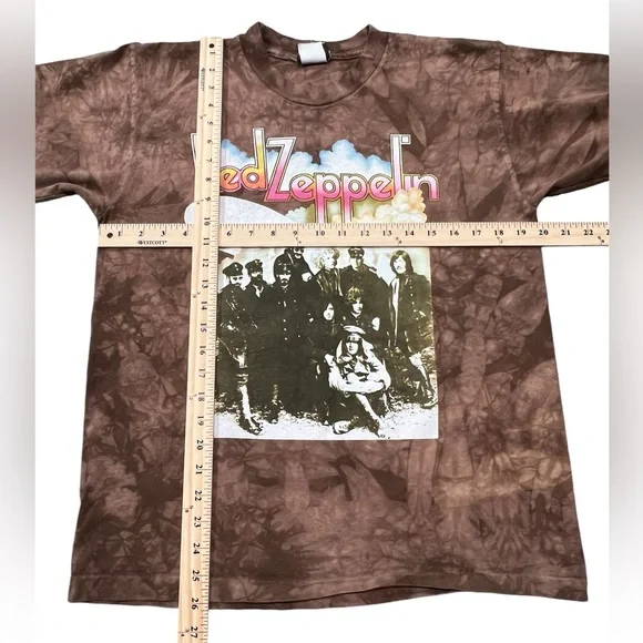 Single stitch Vintage Led Zeppelin Liquid Blue Tie Dye Tee Tshirt Size Medium - Picture 3 of 6